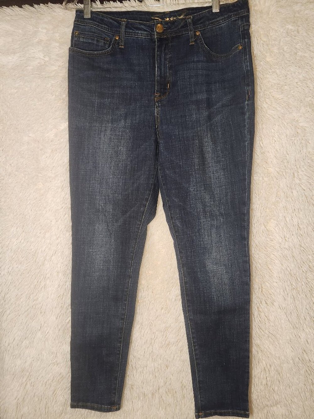 Seven7 Dark Wash Stretch Skinny Jeans - Dark Blue Women Size 12